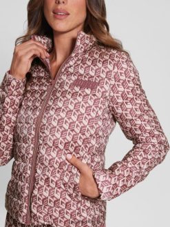 GUESS γυναίκες eireen puffer jacket g κύβο κόκκινο συνδυασμό ενδύματα J46DJ1974