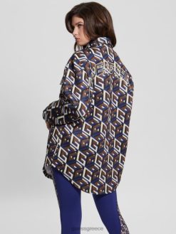 GUESS γυναίκες emilee πλεκτό σακάκι μεσαίο g cube blue combo ενδύματα J46DJ1542