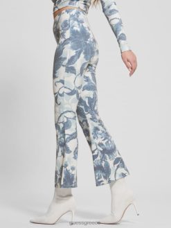 GUESS γυναίκες estefania floral flared παντελόνι πορσελάνη floral print bl ενδύματα J46DJ2140