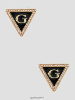 GUESS γυναίκες g τρίγωνα σκουλαρίκια σε χρυσό και μαύρο αξεσουάρ J46DJ3830
