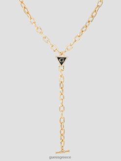 GUESS γυναίκες g τρίγωνο y κολιέ σε χρυσό και μαύρο αξεσουάρ J46DJ3827