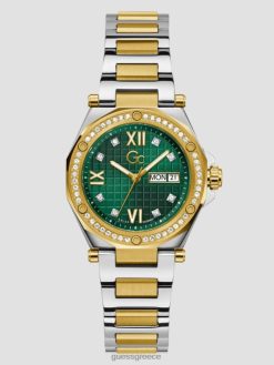 GUESS γυναίκες gc δίχρωμο αναλογικό ρολόι πράσινος αξεσουάρ J46DJ3592