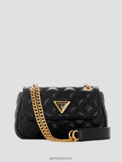 GUESS γυναίκες giully mini cabrio crossbody μαύρο φλοράλ στάμπα σακούλες J46DJ2865