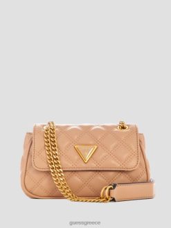 GUESS γυναίκες giully mini cabrio crossbody μπεζ υπερχείλιση σακούλες J46DJ2927