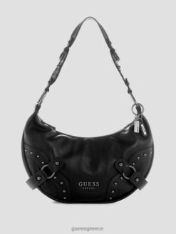 GUESS γυναίκες hobo natalya μαύρο φλοράλ στάμπα σακούλες J46DJ3018