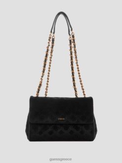 GUESS γυναίκες inia βελούδινο κάμπριο χιαστί μαύρο φλοράλ στάμπα σακούλες J46DJ2792