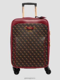 GUESS γυναίκες izzy 8τροχη βαλίτσα καφέ λογότυπο/merlot σακούλες J46DJ3192