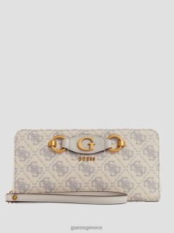 GUESS γυναίκες izzy μεγάλο πορτοφόλι με φερμουάρ λογότυπο περιστέρι σακούλες J46DJ3136