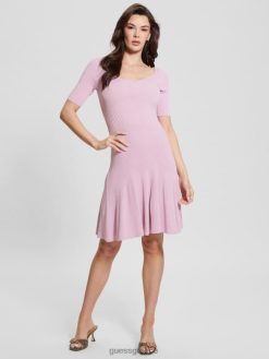 GUESS γυναίκες Julie sweetheart φουσκωμένο φόρεμα λιλά λιλά ενδύματα J46DJ758