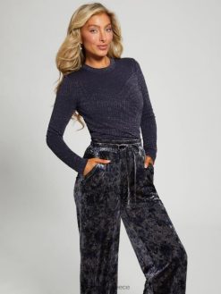 GUESS γυναίκες kaeli top αστραφτερή μελανζέ σκούρο μπλε ενδύματα J46DJ1416