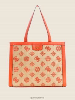 GUESS γυναίκες Katey μεγάλη τσάντα φυσικό/φλόγα σακούλες J46DJ3122