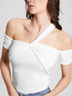 GUESS γυναίκες Malori στριφτό λουράκι καθαρό λευκό ενδύματα J46DJ992