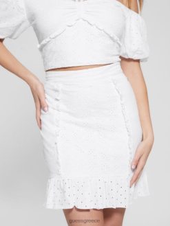 GUESS γυναίκες mini eyelet φούστα aini καθαρό λευκό ενδύματα J46DJ1994