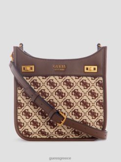 GUESS γυναίκες mini hobo τσάντα katey jacquard καφέ πολυ σακούλες J46DJ2783