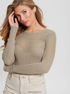 GUESS γυναίκες niky πουλόβερ ανοιχτής βελονιάς βρύα πράσινο ενδύματα J46DJ1506