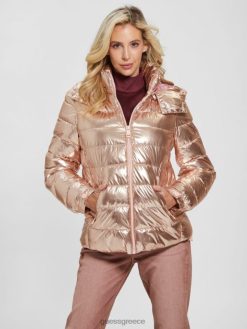 GUESS γυναίκες puffer jacket fiorenza ροζ μεταλλικό μούλτι ενδύματα J46DJ1993
