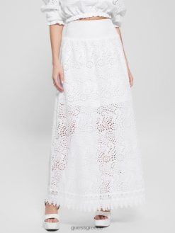 GUESS γυναίκες sangallo rafa μακριά φούστα καθαρό λευκό ενδύματα J46DJ1996