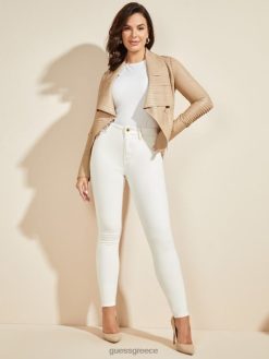GUESS γυναίκες shayna drape δερμάτινο μπουφάν σκέτη φανταχτερή ενδύματα J46DJ1823