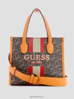 GUESS γυναίκες silvana mini totes μαύρος χρυσός σακούλες J46DJ2890