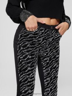 GUESS γυναίκες Skinny τζιν με παγιέτες τίγρης του 1981 glam ασημί tiger ενδύματα J46DJ220