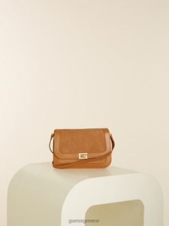 GUESS γυναίκες thea mini flap δερμάτινο χιαστί κονιάκ σακούλες J46DJ2900