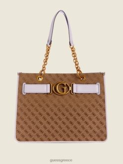 GUESS γυναίκες tote aviana latte/λιλά σακούλες J46DJ3111