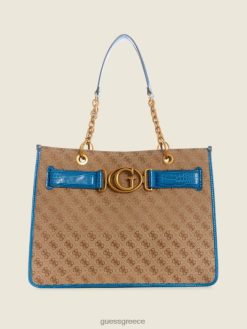 GUESS γυναίκες tote aviana latte/μπλε σακούλες J46DJ3121