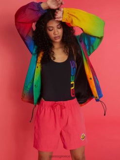 GUESS X J Balvin γυναίκες ολόσωμο μαγιό μαύρα γράμματα ενδύματα J46DJ2615